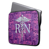 Eingetragene Krankenschwester Silver Caduceus Pink Laptopschutzhülle (Vorderseite Links)