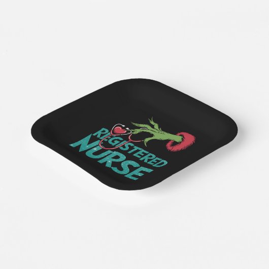 Eingetragene Krankenschwester Stethoscope Santa El Pappteller (Gewinkelt)