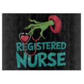 Eingetragene Krankenschwester Stethoscope Santa El Schneidebrett (Vorderseite)