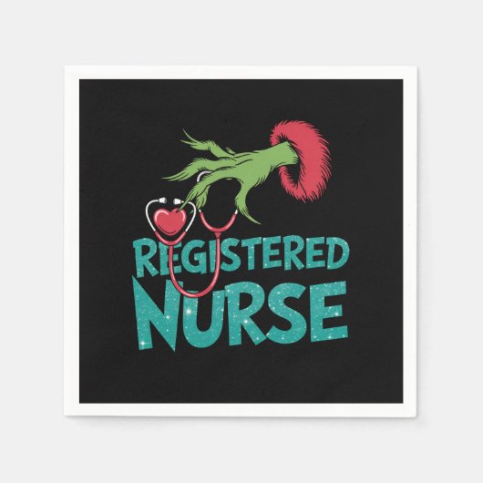 Eingetragene Krankenschwester Stethoscope Santa El Serviette (Vorderseite)