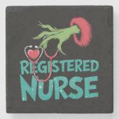 Eingetragene Krankenschwester Stethoscope Santa El Steinuntersetzer (Vorderseite)