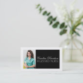 Eingetragene schwarz-weiße, fette Designkarte für  Visitenkarte (Stehend Vorderseite)