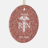Eingetragener Nurse-Rose-Gold-Glitzer Keramik Ornament (Rechts)