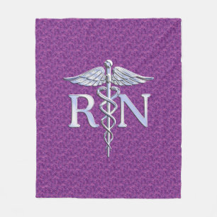Eingetragener Nurse Silver Caduceus Pink Camouflag Fleecedecke