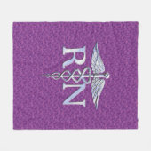 Eingetragener Nurse Silver Caduceus Pink Camouflag Fleecedecke (Vorderseite (Horizontal))