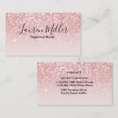 Eingetragener rosafarbener Glitzer Krankenversiche Visitenkarte (Vorne/Hinten)