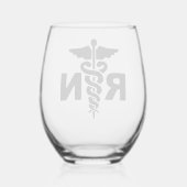Eingetragenes Nurse RN Edelstahlglas Weinglas Ohne Stiel (Rückseite)