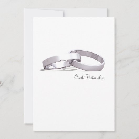Eingewachsene Rings Silver BLK Zivile Partnerschaf Einladung (Vorderseite)
