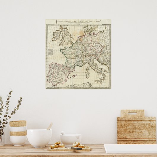 Eingeweihte Karte Europas Poster (Küche)