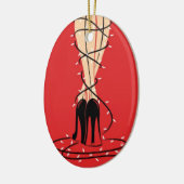 Eingewickelte oben ovale Verzierung Keramik Ornament (Links)