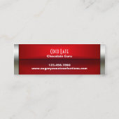 Eingewickelte oben Schokoladen-Bar-Geschäfts-Karte Mini Visitenkarte (Rückseite)