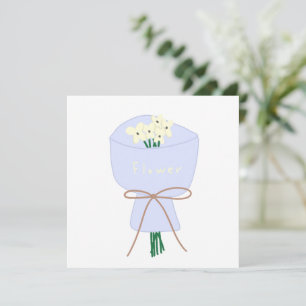 Eingewickelter Creme-Blumenstrauß-Geschenk Einladung