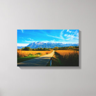 Eingewickelter Leinwanddruck - Landschaft Berge It