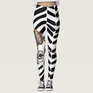 Eingewickeltes Schwarzes u. Weiß Leggings