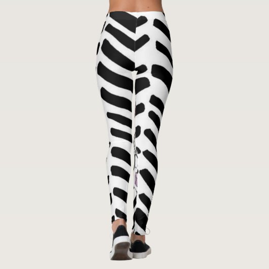 Eingewickeltes Schwarzes u. Weiß Leggings (Rückseite)