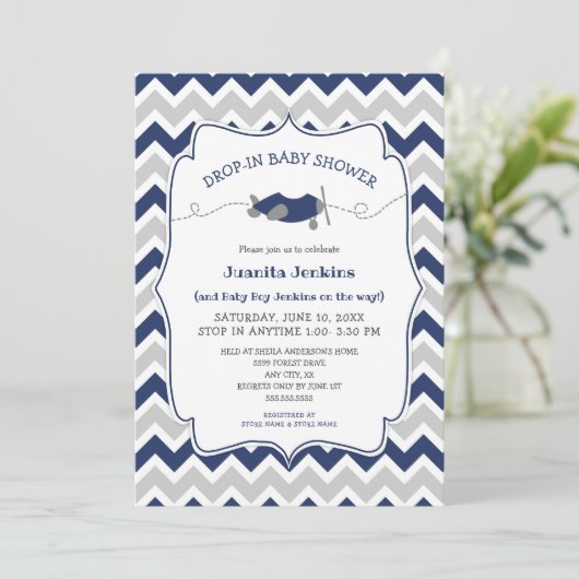 Eingezogene Babydusche / offenes Haus Einladung (Stehend Vorderseite)