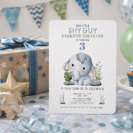 Eingladung zum Geburtstag vom schüchternen Elefant Einladung