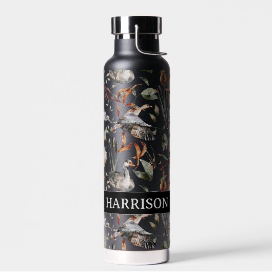 Eingramm Enten Gänse Kaninchen Jagd Herbstleder Trinkflasche (Links)