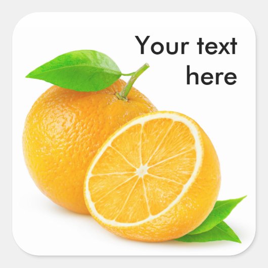 einhalb orange quadratischer aufkleber (Vorderseite)