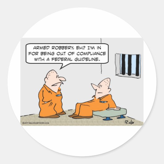 Einhaltung bundesstaatlicher Leitlinien für Häftli Runder Aufkleber (Vorderseite)