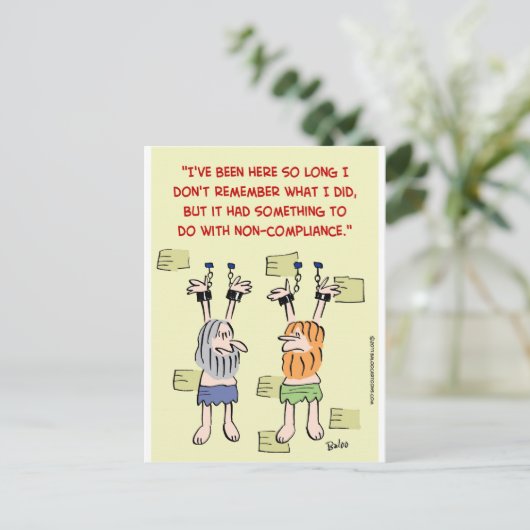 Einhaltung der Vorschriften Postkarte (Stehend Vorderseite)