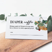 Einheimische Babydusche-Windeln-Raffelkarten