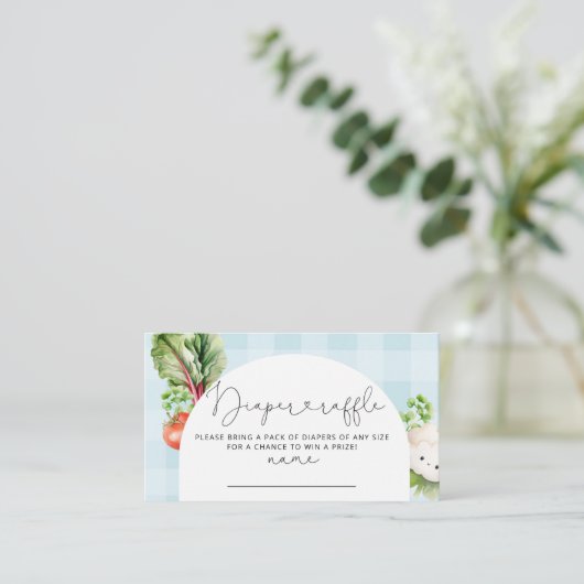 Einheimische Babygemüseschneidkarte Begleitkarte (Stehend Vorderseite)