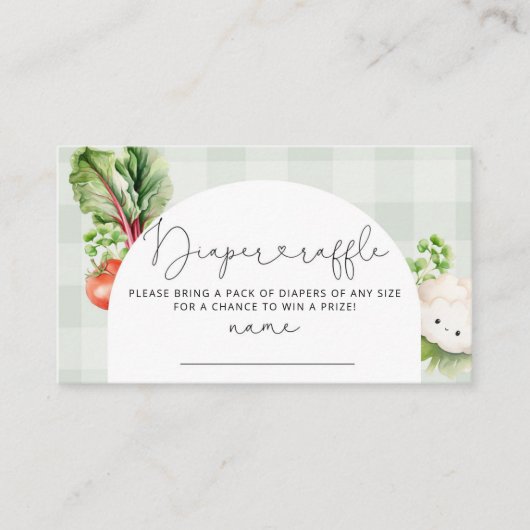 Einheimische Babygemüseschneidkarte Begleitkarte (Vorderseite)