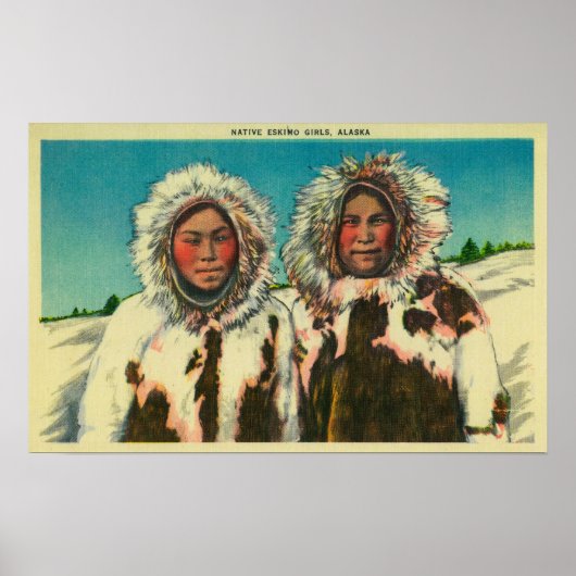Einheimische Eskimo Girls in AlaskaState Poster (Vorne)