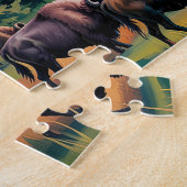 Einheimische Frau mit Bison Puzzle (Seite)