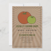Einheimische Grown Red & Green Tomato Baby Shower  Einladung (Vorderseite)