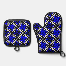 Einheimische Heilige Winde in Kobalt Ofenhandschuh & Topflappen-Set
