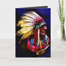 Einheimische "Hunkpapa-Häuptling" Grußkarte zum Fa