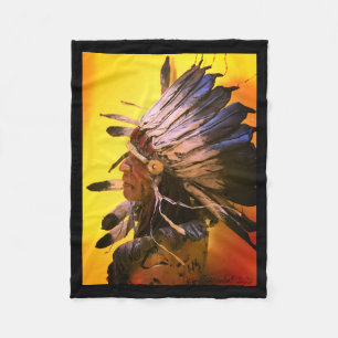 Einheimische Kiowa "Morgenhimmel" Originalkunst Fleecedecke
