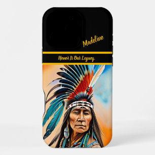 Einheimische Musterkomposition Kopfschmuck iPhone 16 Pro Max Hülle