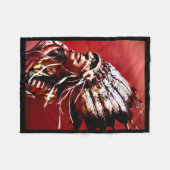 Einheimische "Nez Perce Häuptling" Originalkunst Fleecedecke (Vorderseite (Horizontal))