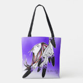 Einheimische über Adlerfedern/lila Totbeutel Tasche (Rückseite)