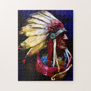 Einheimischer "Hunkpapa-Häuptling" seltenes origin Puzzle
