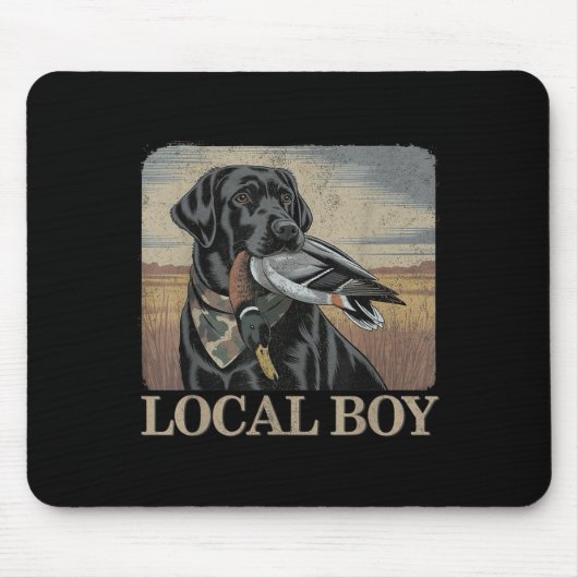 Einheimischer Junge Black Lab Jagdhund Marsch Szen Mousepad (Vorne)