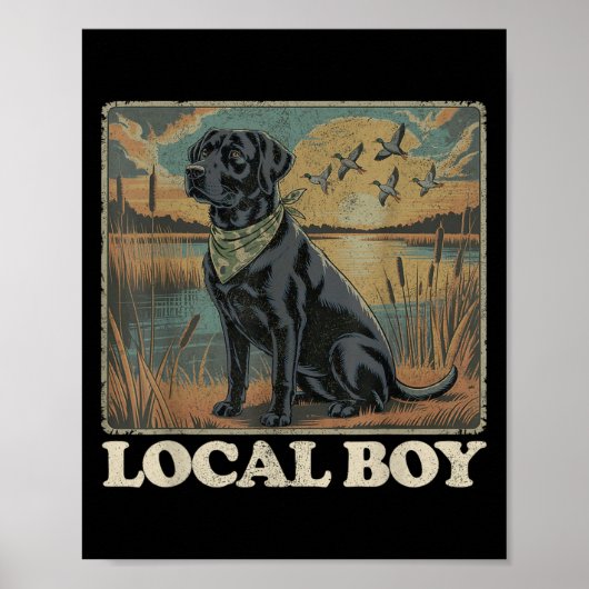 Einheimischer Junge Schwarzer Labradors Jagdhund M Poster (Vorne)