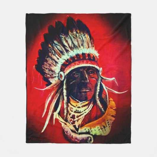 "Einheimischer Krieger" Fleecedecke (Vorderseite)
