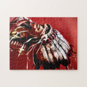 Einheimischer "Nez Perce Häuptling" Original-Kunst Puzzle (Horizontal)