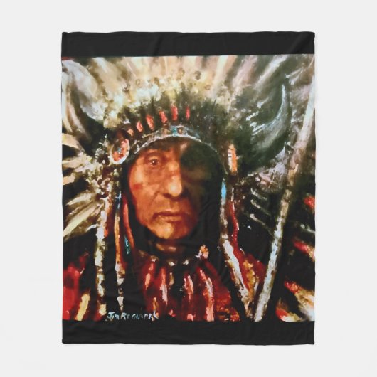 Einheimischer "Sioux-Häuptling" Fleecedecke (Vorderseite)