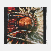 Einheimischer "Sioux-Häuptling" Fleecedecke (Vorderseite (Horizontal))