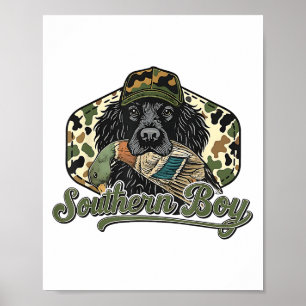 Einheimischer südlicher Junge Entenjagd schwarzer Poster