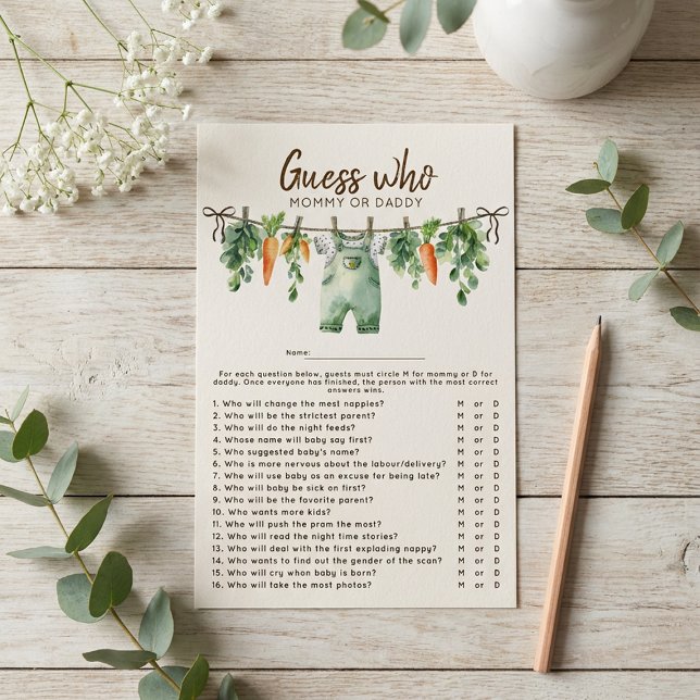 Einheimisches Ratespiel für Baby-Partys: Wer bin i (Von Creator hochgeladen)