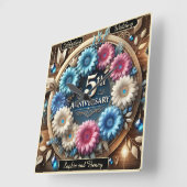 Einheit blüht auf: Jubiläumsfeier im Stil Quadratische Wanduhr (Winkel)