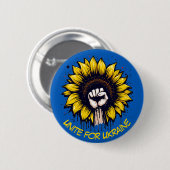 Einheit für Ukraine Sonnenblumen und Power Fist Bu Button (Vorne & Hinten)