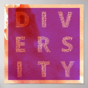 Einheit im Diversity Watercolorplakat Poster