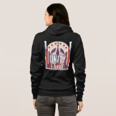 Einheit im Glauben: Eine patriotische Denim Jacket Hoodie (Schwarz voll)